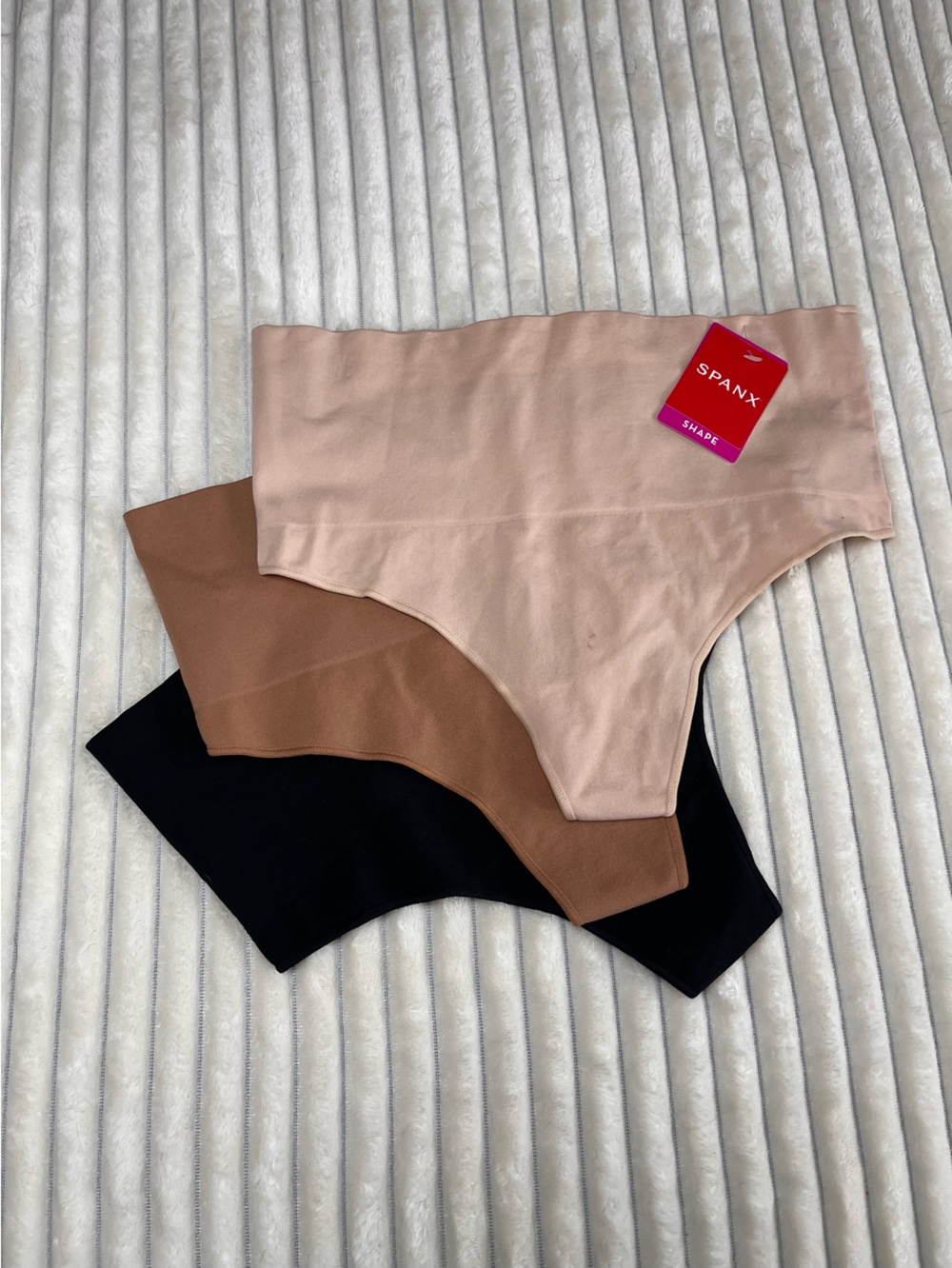 SPANX Shapewear Thong Set in Black, Brown, and Beige Size XL NWT